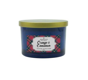 Ilmkerti, 3 kveikir – Orange Cinnamon, blátt (6)