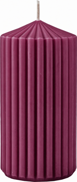 Riffluð kubbakerti 6x12cm Dust plum (12)