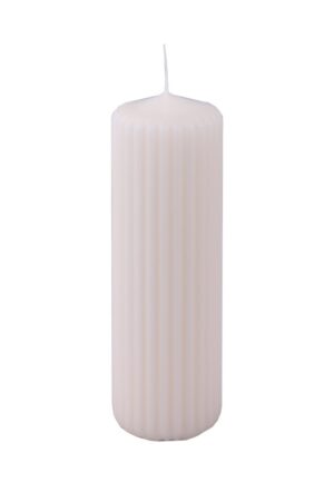 Riffluð kubbakerti 6x18cm Ivory (12)