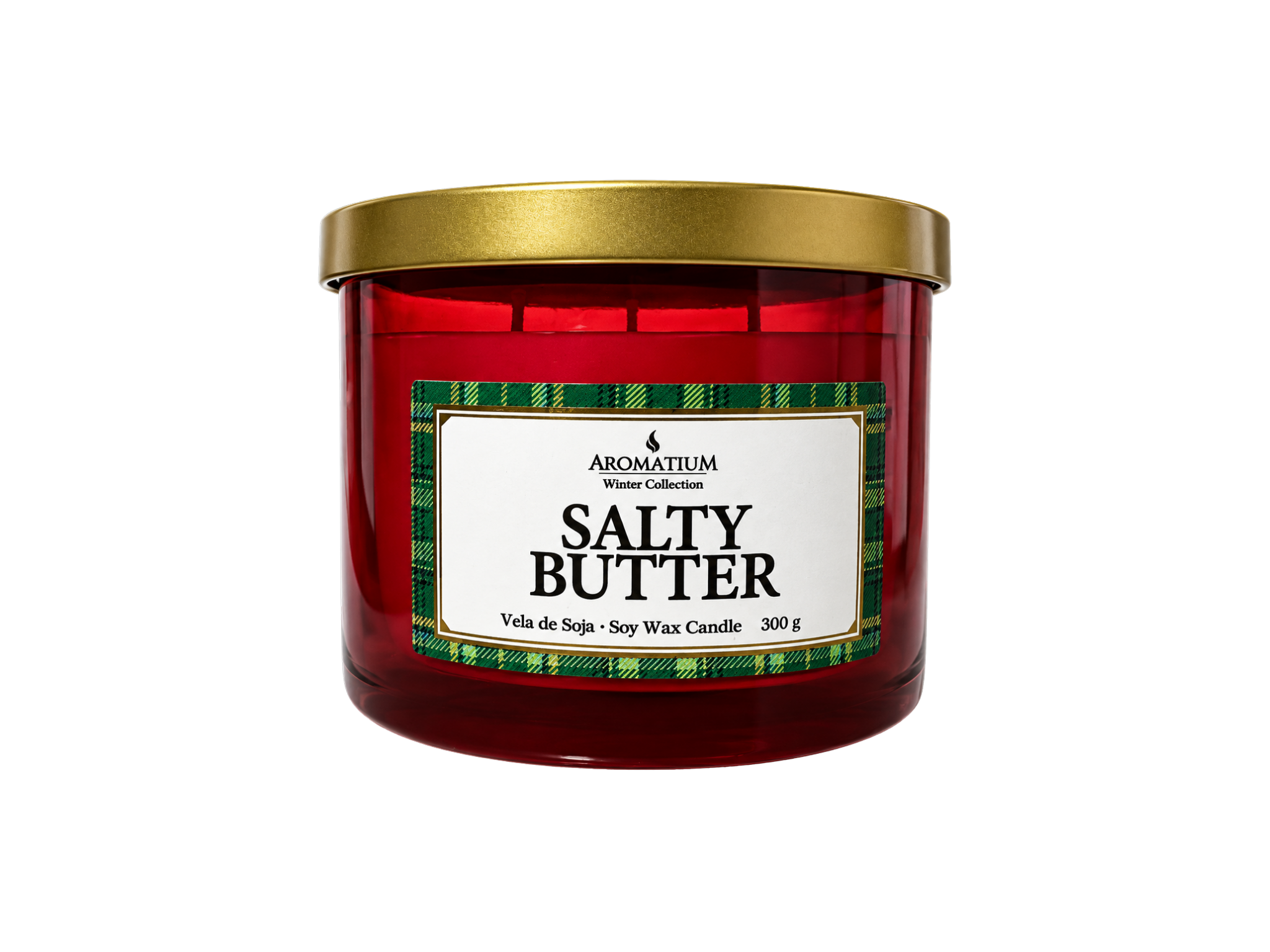 Ilmkerti, 3 kveikir – Salty Butter, rautt (6)