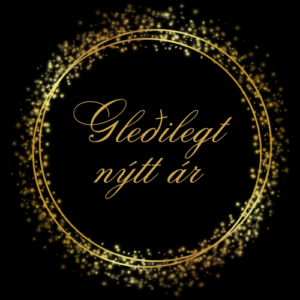 Serv: Gleðilegt nýtt ár Black/gold 33x33 (12)